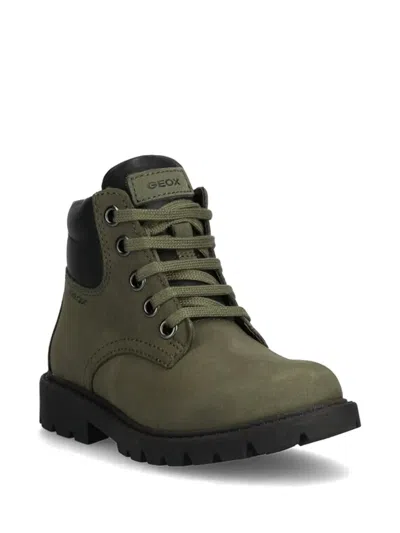 Geox Kids' Shaylax Lace-up Boots In Green