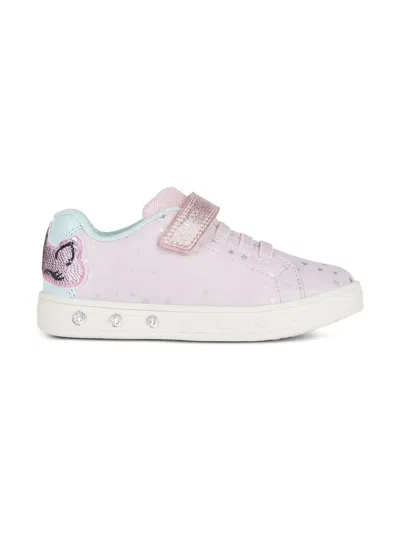 Geox Kids' Skylin Glitter Star-print Sneakers In Multi