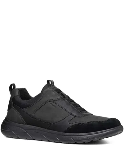 Geox Slip-on Panelled Trainers In Black