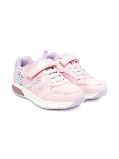 Geox Spaceclub Strap Sneakers In Pink