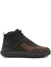 Geox Spherica 4x4 Abx Lace-up Panelled Boots In Brown
