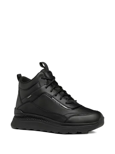 Geox Spherica Actif Leather Boots In Black
