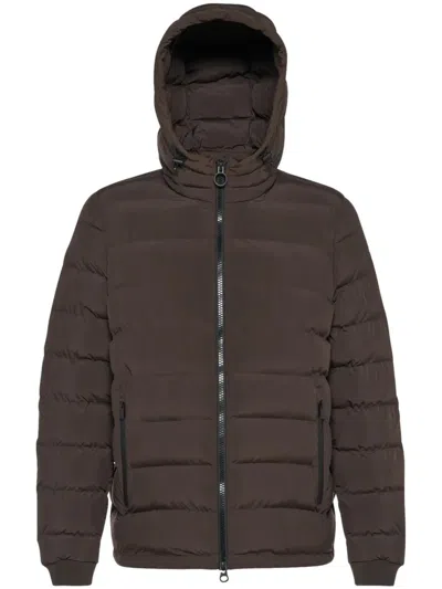 Geox Spherica Quilted Hooded Jacket In Brown