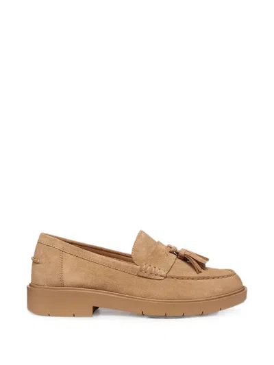 Geox Spherica Ec1 Tassel-detail Suede Loafers In Brown