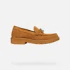 Geox Woman Loafers Camel Size 7 Leather In Cognac