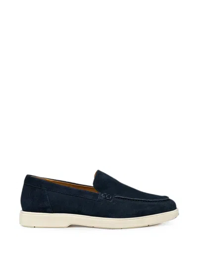Geox Spherica Ec17 Sued Loafers In Blue