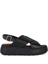 Geox Spherica Ec4.1 S Platform Sandals In Black