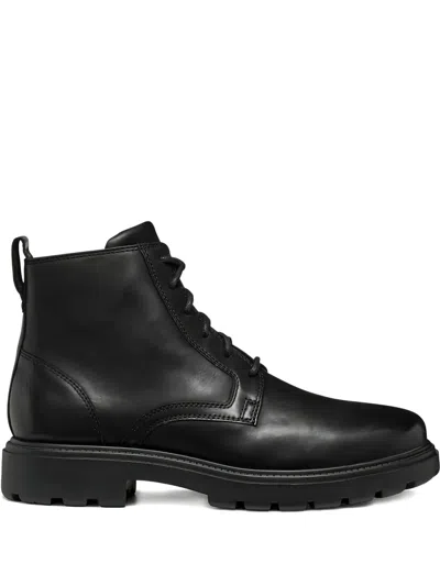 Geox Spherica Ec7 Lace-up Leather Boots In Black