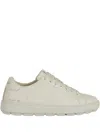 Geox Spherica Ecub-1 Lace-up Leather Sneakers In Gold