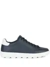 Geox Spherica™ Ecub-1 Leather Lace-up Sneakers In Black