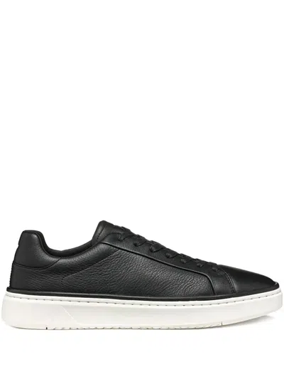 Geox Spherica Ecub-1 Leather Platform Sneakers In Black