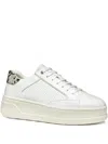 Geox Spherica Ecub-2 Snakeskin-detail Platform Sneakers In White