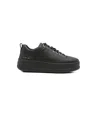 Geox Spherica Ecub Leather Platform Sneakers In Black
