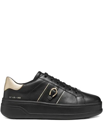 Geox Spherica Ecub Stripe Ring Trainers In Black