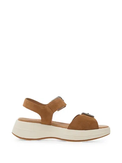 Geox Spherica Ecub-3 Buckle-fastening Sandals In Brown
