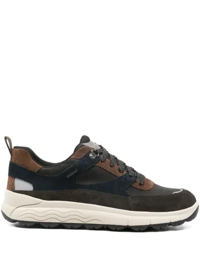 Geox Spherica Lace-up Sneakers In Brown