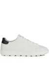 Geox Spherica Leather Lace-up Trainers In White