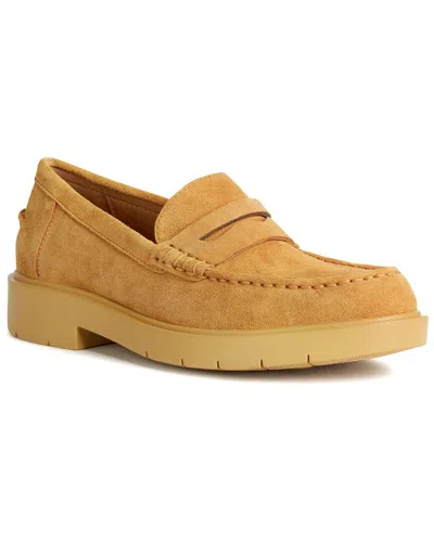 Geox Spherica Leather Moccasin In Yellow