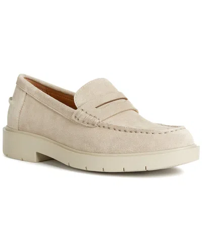 Geox Spherica Leather Moccasin In Beige