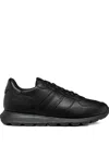 Geox Spherica Leather Panelled Sneakers In Black