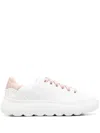 Geox Spherica Leather Trainers In White