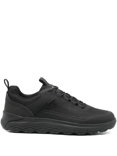 Geox Spherica Panelled Trainers In Black
