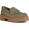 Geox Spherica Platform Penny Loafer In Sage