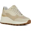 Geox Spherica Platform Wedge Sneaker In Lt Sand