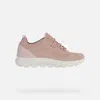 Geox Woman Sneakers Light Pink Size 7 Leather, Textile Fibers In Light Rose