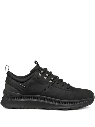 Geox Spherical Lace-up Sneakers In Black