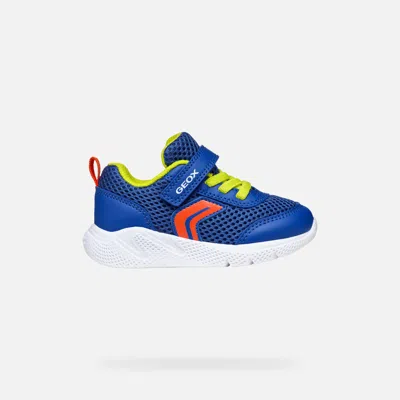 Geox Kids'  Sprintye Boys Junior Trainers Colour: Royal/red Synth, Size: Junior 3