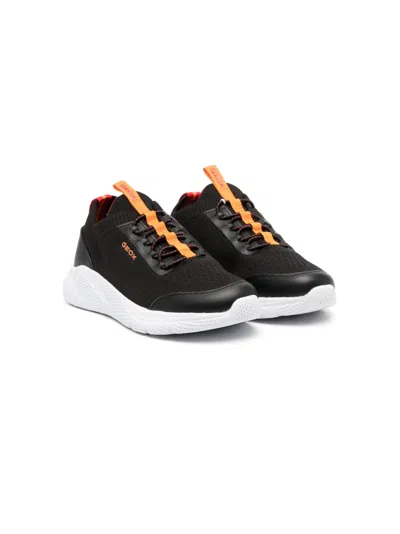 Geox Kids' Sprintye Low-top Sneakers In Black