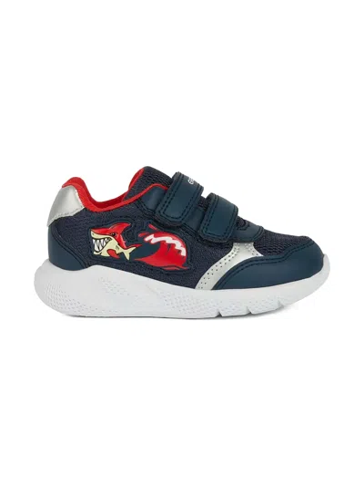 Geox Sprintye Shark-appliqué Sneakers In Blue