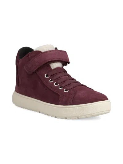 Geox Kids' Star-embellished Strap Sneakers In Red
