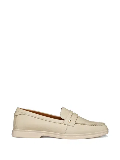 Geox Strap Detail Loafers In Neutral