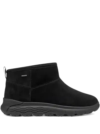 Geox Suede Ankle Boots In Black