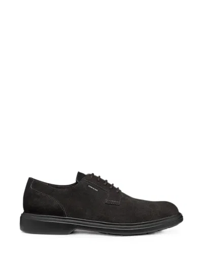 Geox Suede Lace-up Sneakers In Black