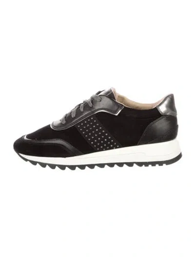 Pre-owned Geox Suede Studded Accents Sneakers In Black