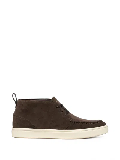 Geox Suede-finish Lace-up Sneakers In Brown