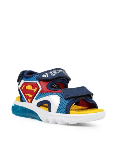 Geox Kids' Superman Light-up Sandals In Blue