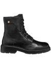 Geox Swelen Lace-up Platform Boots In Black