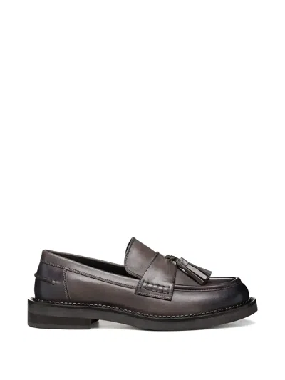 Geox Tassel-detail Loafers In Brown