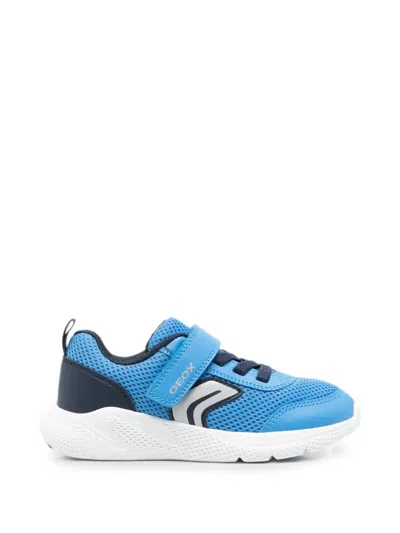 Geox Kids' Touch-strap Mesh Sneakers In 蓝色