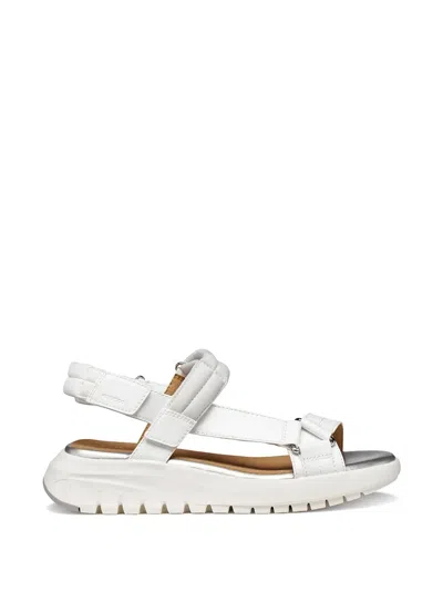 Geox Touch-strap Platform Sandals In White