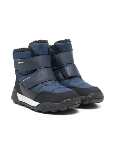 Geox Trekkyup Touch-strap Boots In Blue