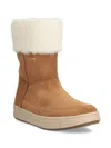 Geox Trimmed Zipped Tall Boots In Brown