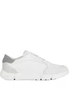Geox U Adacter Leather Suede Panel Trainers In White