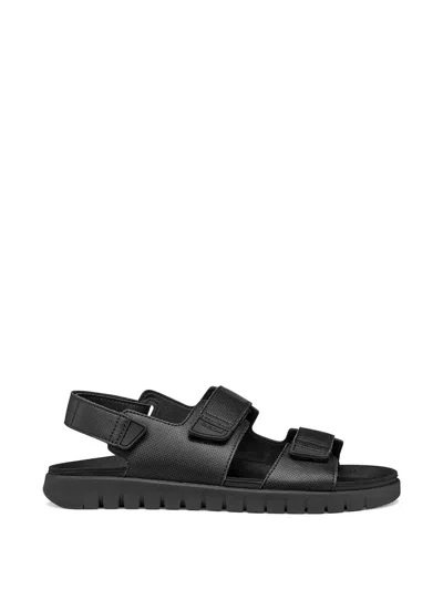 Geox U Flextride S Touch-strap Sandals In Black