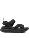Geox U Spherica Actif Buckle-strap Platform Sandals In Black