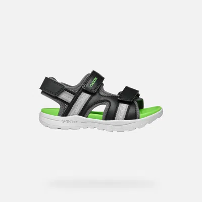 Geox Kids' Vaniett Boy Black/green In Black,green